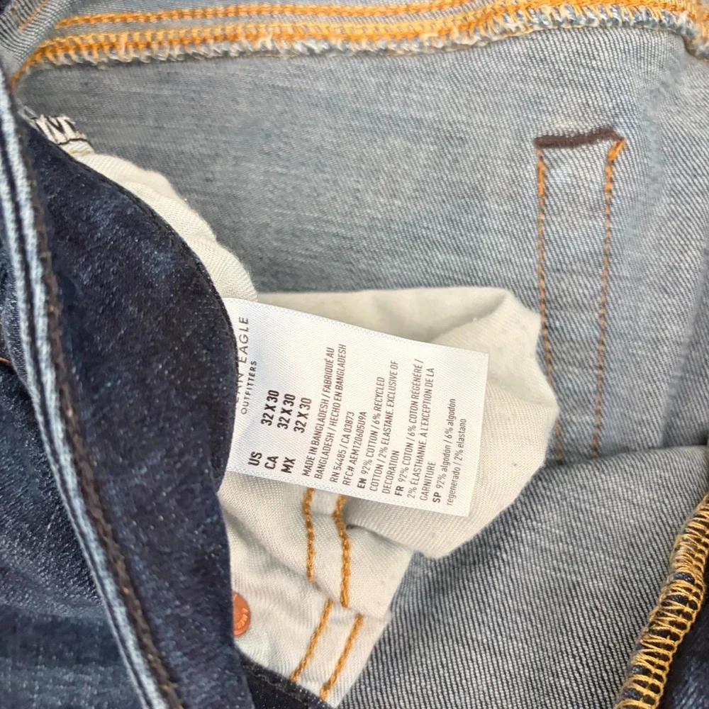 American Eagle Outfitters Women's Dark Blue Stretch Jeans Original Straight